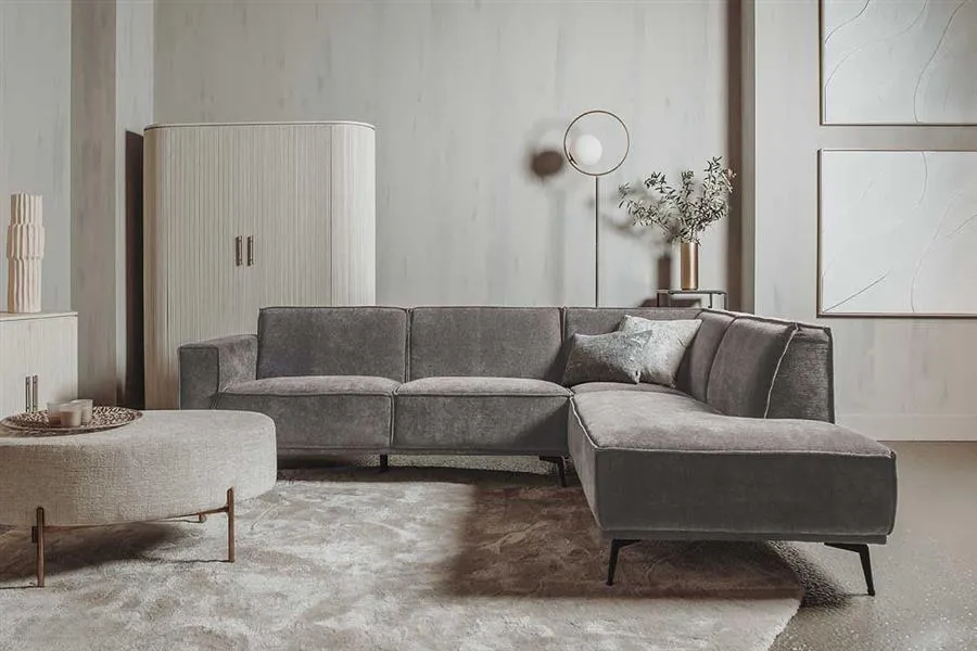 Beperkt Aanbod Leeds 2 5-AL + Ottoman R - City 453 Moss Grey